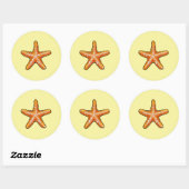 Starfish Classic Round Sticker (Vel)