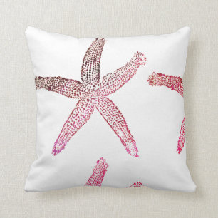 Starfish Coastal Colorful Pattern Roze Bruin Kussen