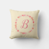 Starfish Coral Pink and Cream Monogram Kussen (Voorkant)