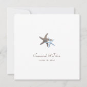 Starfish Couple Beach Carré de mariage Invitations (Devant)
