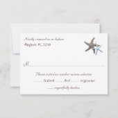 Starfish Couple Blanc Cartes De Réponse Avec Menu (Dos)