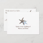 Starfish Couple Blanc Cartes De Réponse Avec Menu (Devant / Derrière)