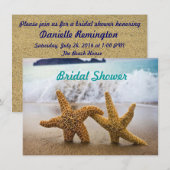 Starfish Couple Bridal Shower Invitation Kaart (Voorkant / Achterkant)
