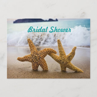 Starfish Couple Bridal Shower Invitation Kaart