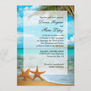 Starfish Couple Faux Vellum Overlay Embellishing Kaart