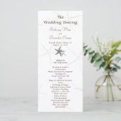Starfish Couple Flat Double Sided Wedding Program Programma (Staand voorkant)
