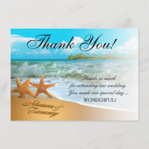 Starfish Couple Hartelijk dank   VERZOEK OM NAMEN  Kaart