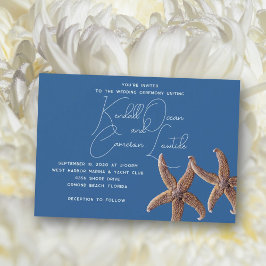 Starfish Couple Marine Blue Ceremony Kaart