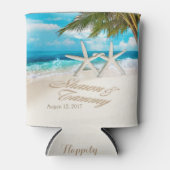 Starfish Couple vraagt om je namen in de zand te l Blikjeskoeler (Voorkant)