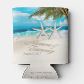 Starfish Couple vraagt om je namen in de zand te l Blikjeskoeler (Achterkant)