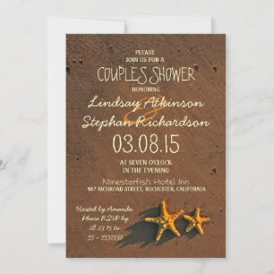 starfish couples de plage invitation
