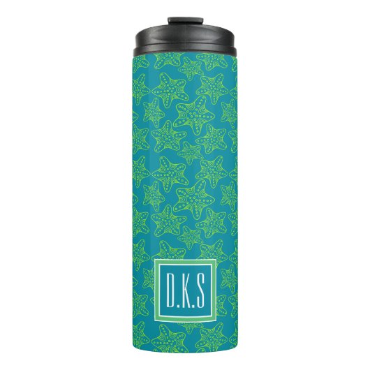 Starfish Crowd Pattern | Monogram Thermosbeker (Voorkant)