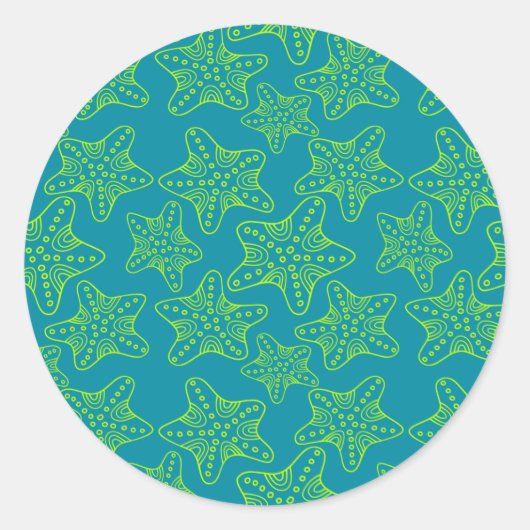 Starfish Crowd Pattern Ronde Sticker (Voorkant)