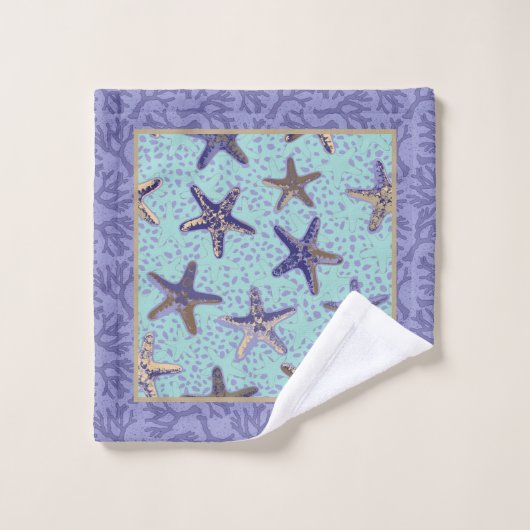 Starfish dans le sable avec coralize (Gant de toilette)