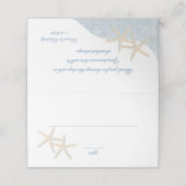 Starfish Destination Beach bruiloft Place card (Buitenkant ongevouwen)