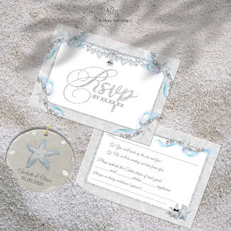Starfish & Diamonds RSVP-kaart Bedankkaart