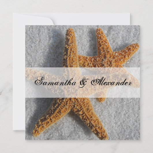 Starfish Duo in het Zand, Strand Trouwplein Kaart (Achterkant)