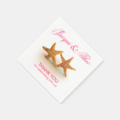 Starfish echtpaar op het strand partij | fuchsia servet (Hoek)