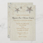 Starfish Elegance Beach Linen Faire-part de mariag (Devant / Derrière)