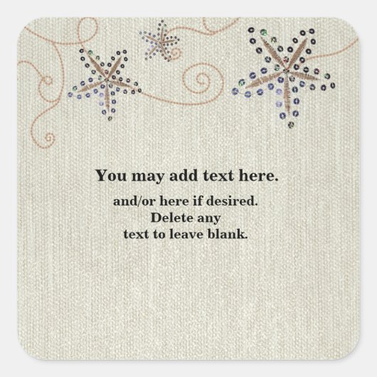 Starfish Elegance Beach Wedding Favor Sticker (Devant)
