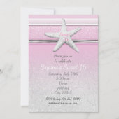 Starfish Elegant Beach Rose Sweet 16 Invitations (Devant)