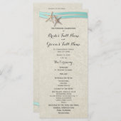 Starfish en Aqua Ribbon huwelijksprogramma Programma (Voorkant / Achterkant)