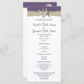 Starfish en Burlap Paarse strand huwelijksprogramm Programma (Voorkant / Achterkant)