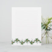 Starfish en Holly Lined Letterhead Paper (Staand voorkant)