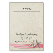 Starfish en Pink Ribbon Place Card Kaart (Voorkant)