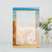 Starfish en Seashells op de strand Briefpapier (Staand voorkant)