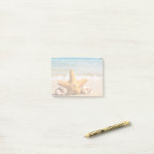 Starfish en Seashells op de strand Post-it® Notes (Op bureau)