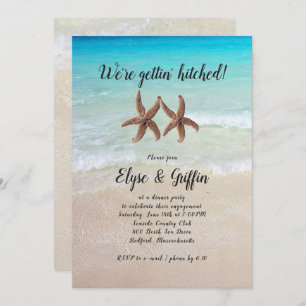 Starfish Engagé Couple Invitation Partie