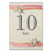 Starfish et Ribbon Coral et rose Numéro de table (Par défaut)