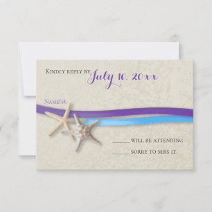 Starfish et Ribbon D Purple Blue Beach Réponse