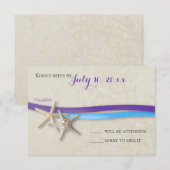 Starfish et Ribbon D Purple Blue Beach Réponse (Devant / Derrière)