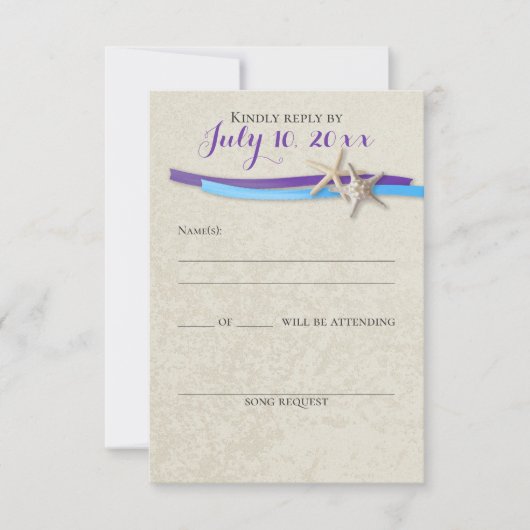 Starfish et Ribbon D Purple Blue Beach Réponse (Devant)