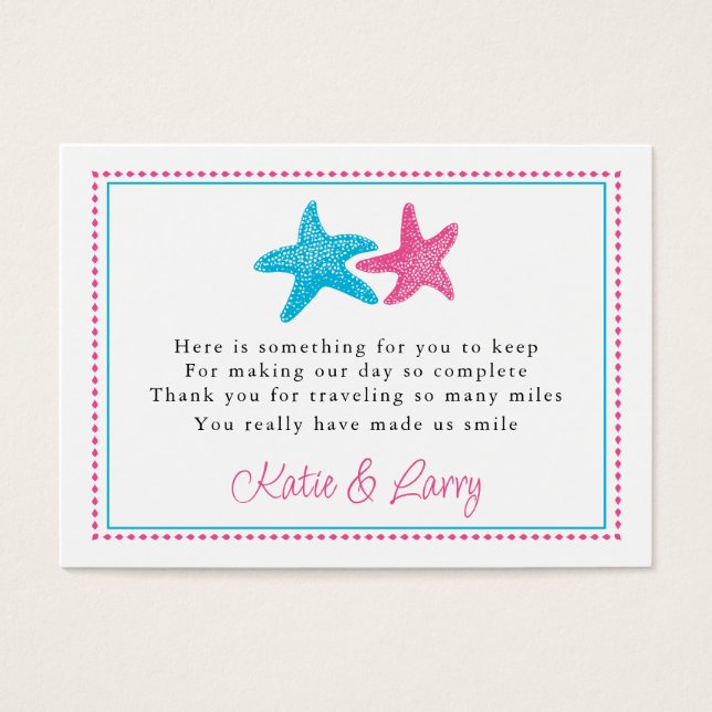 Starfish Favor Tag | Trouwgunst Visitekaartje (Voorkant)