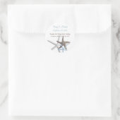 Starfish Gathering Round Wedding Favor Labels (Tas)