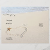 Starfish Heart in Sand Beach Wedding Programme (Voorkant)