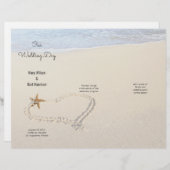 Starfish Heart in Sand Beach Wedding Programme (Voorkant / Achterkant)