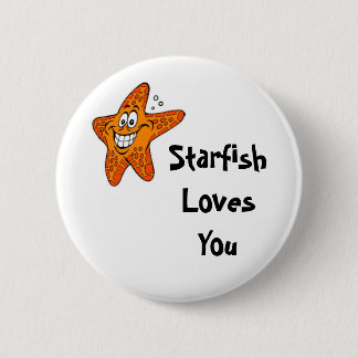 Starfish houdt van je ronde button 5,7 cm
