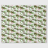 Starfish in Holly Tropical kerstpattern White Cadeaupapier (Vlak)