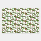 Starfish in Holly Tropical kerstpattern White Inpakpapier Vel (Voorkant)
