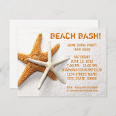 Starfish Invitations Kaart (Voorkant / Achterkant)