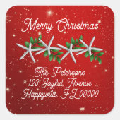Starfish Kerstman Adres Envelope zegels (Voorkant)