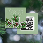 Starfish Kerstmis QR-code RSVP Informatiekaartje