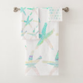 Starfish kuststrand Multicolor Blauwgroen  Cute Bad Handdoek (Insitu)