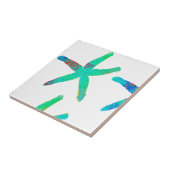 Starfish Kuststrand Multicolor Blauwgroen witte ko Tegeltje (Zijkant)