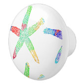 Starfish Kuststrand Multicolor Pattern Moderne Keramische Knop (Rechts)