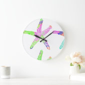 Starfish Kuststrand Multicolor Pattern White Grote Klok (Huis)